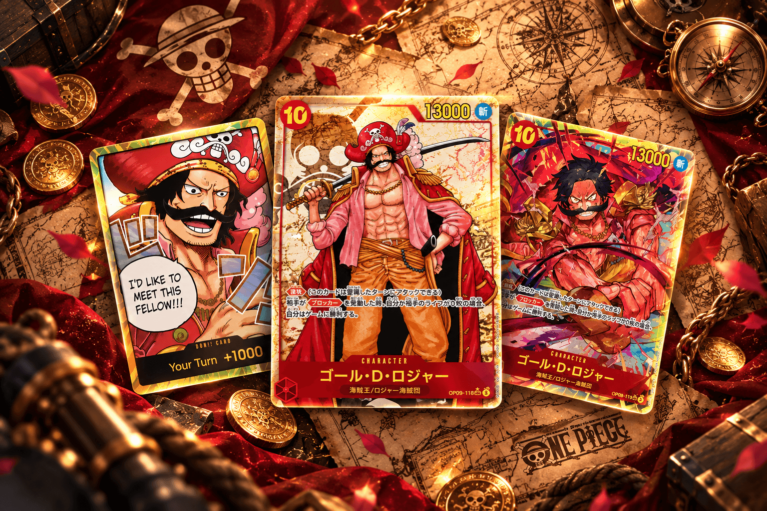 Silvers Rayleigh, Gol D. Roger and the Roger Pirates Cards