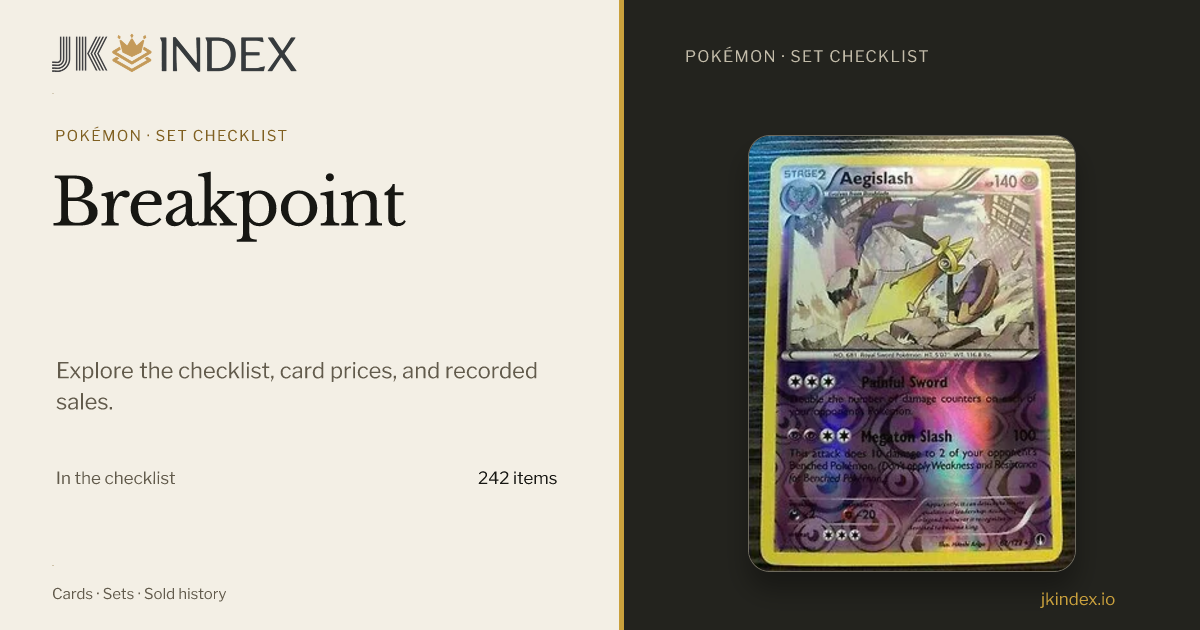 Breakpoint TCG Card Prices & Checklist | Pokémon | JK Index