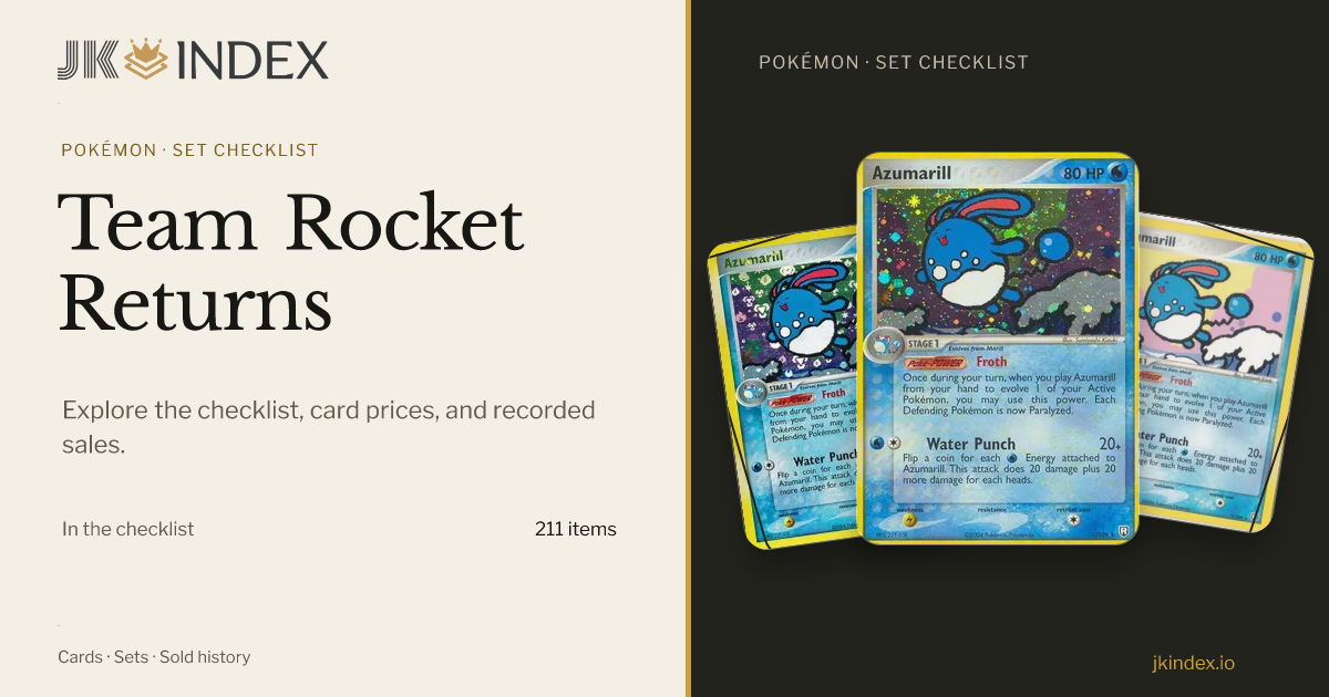 Team Rocket Returns TCG Card Prices & Checklist | Pokémon | JK Index